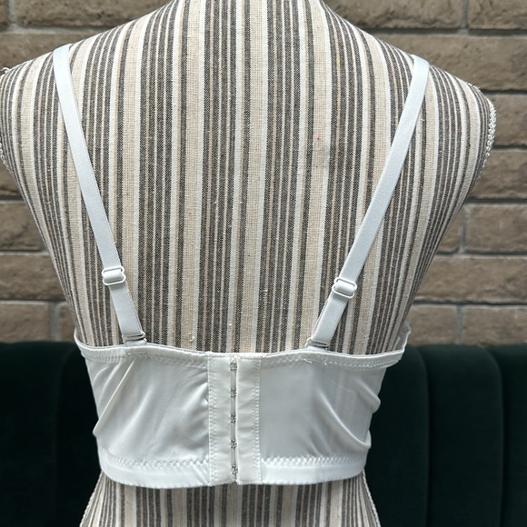 Women's Handmade Rhinestone Diamond Push up Bustier Crop Top Sexy Punk Corset - Picture 5 of 9